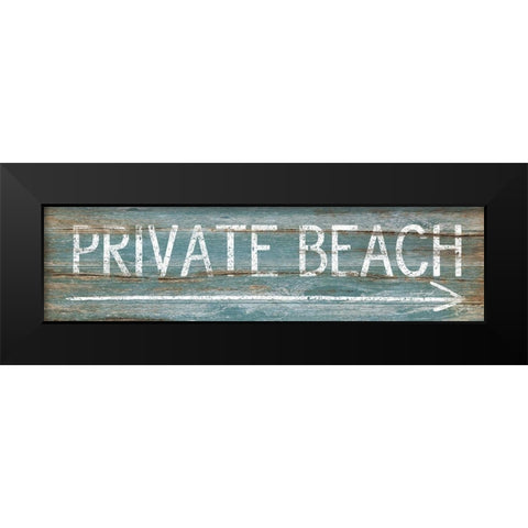 Private Beach Black Modern Wood Framed Art Print by Pugh, Jennifer