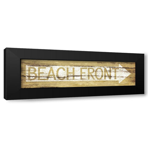 Beach Front Black Modern Wood Framed Art Print with Double Matting by Pugh, Jennifer
