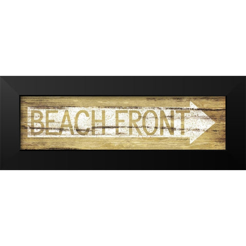 Beach Front Black Modern Wood Framed Art Print by Pugh, Jennifer