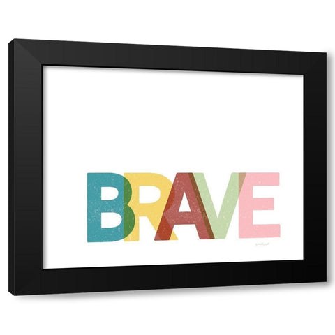 Brave Black Modern Wood Framed Art Print with Double Matting by Pugh, Jennifer