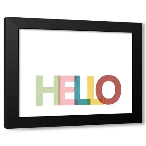 Hello Black Modern Wood Framed Art Print with Double Matting by Pugh, Jennifer