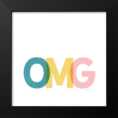 OMG Black Modern Wood Framed Art Print by Pugh, Jennifer