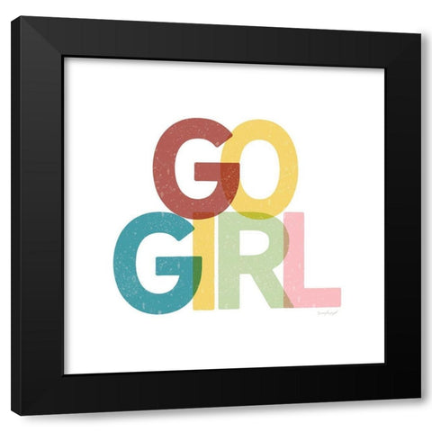 Go Girl Black Modern Wood Framed Art Print with Double Matting by Pugh, Jennifer