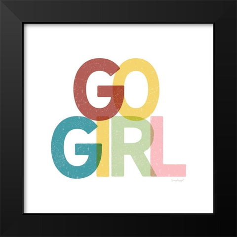 Go Girl Black Modern Wood Framed Art Print by Pugh, Jennifer