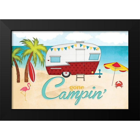 Beach Campin Black Modern Wood Framed Art Print by Pugh, Jennifer