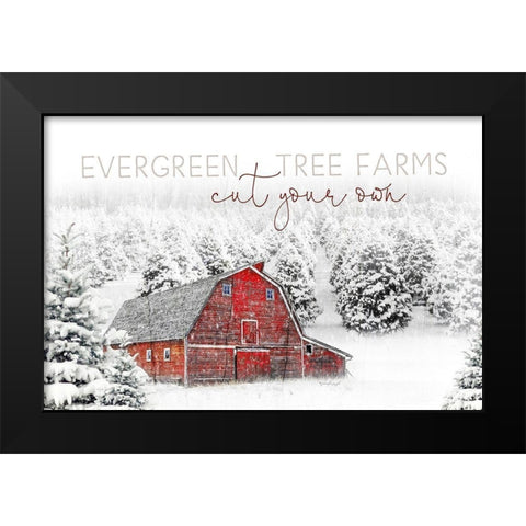 Evergreen Tree Farm Black Modern Wood Framed Art Print by Pugh, Jennifer