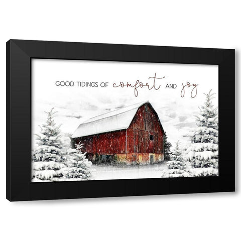 Good Tidings Black Modern Wood Framed Art Print with Double Matting by Pugh, Jennifer