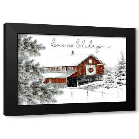 Home for the Holidays Black Modern Wood Framed Art Print by Pugh, Jennifer