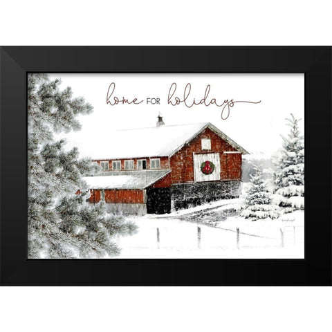 Home for the Holidays Black Modern Wood Framed Art Print by Pugh, Jennifer