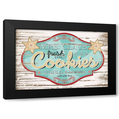 Mrs. Claus Cookies Black Modern Wood Framed Art Print with Double Matting by Pugh, Jennifer