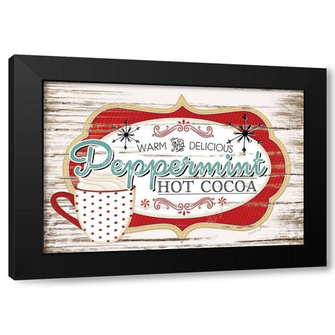 Peppermint Hot Cocoa Black Modern Wood Framed Art Print with Double Matting by Pugh, Jennifer