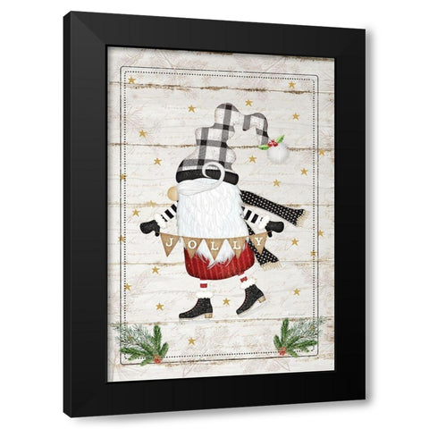 Jolly Gnome Black Modern Wood Framed Art Print by Pugh, Jennifer