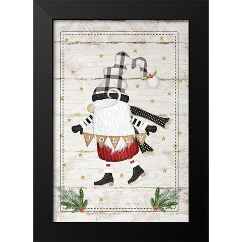 Jolly Gnome Black Modern Wood Framed Art Print by Pugh, Jennifer