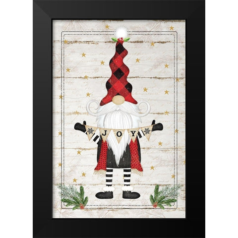 Gnome Joy Black Modern Wood Framed Art Print by Pugh, Jennifer