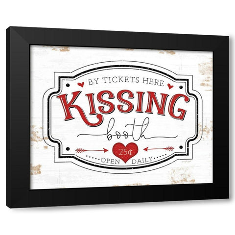 Kissing Booth Black Modern Wood Framed Art Print with Double Matting by Pugh, Jennifer