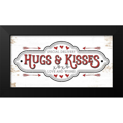 Hugs and Kisses Black Modern Wood Framed Art Print by Pugh, Jennifer