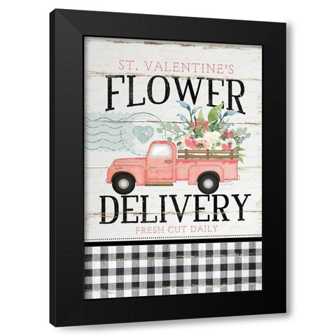 Flower Delivery Black Modern Wood Framed Art Print with Double Matting by Pugh, Jennifer