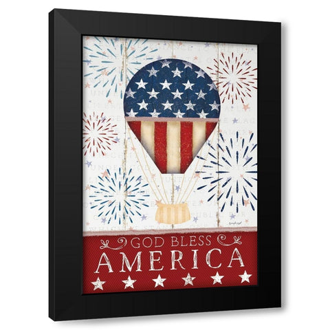 God Bless America Black Modern Wood Framed Art Print by Pugh, Jennifer