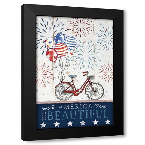 America the Beautiful Black Modern Wood Framed Art Print with Double Matting by Pugh, Jennifer