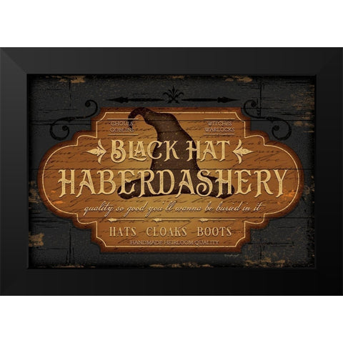 Haberdashery Black Modern Wood Framed Art Print by Pugh, Jennifer