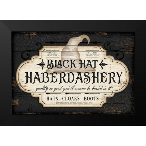 Haberdashery Black Modern Wood Framed Art Print by Pugh, Jennifer