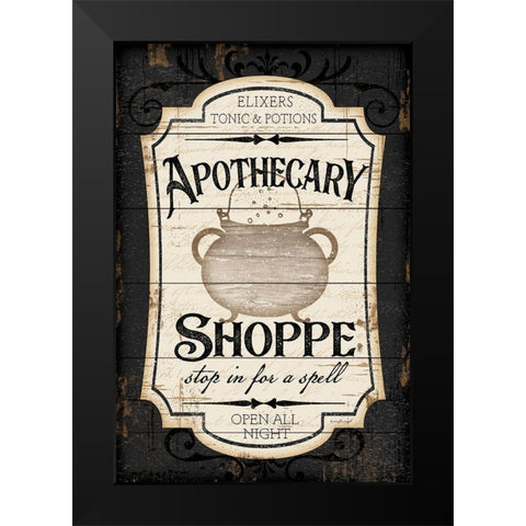 Apothecary Shoppe Black Modern Wood Framed Art Print by Pugh, Jennifer