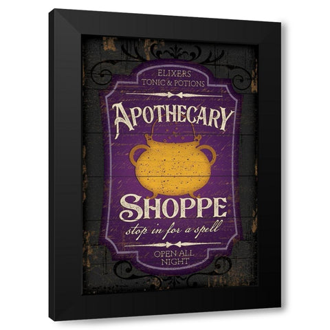 Apothecary Shoppe Black Modern Wood Framed Art Print by Pugh, Jennifer