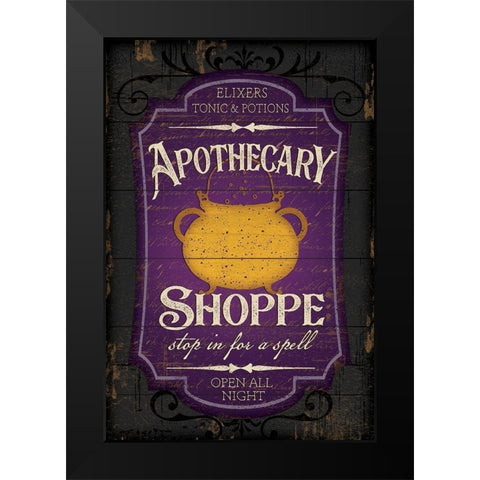 Apothecary Shoppe Black Modern Wood Framed Art Print by Pugh, Jennifer