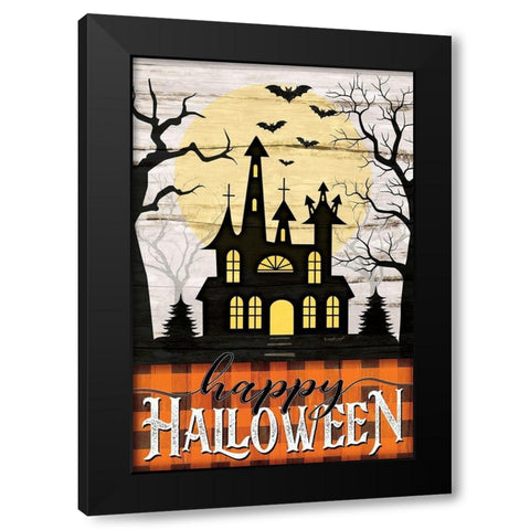 Happy Halloween Black Modern Wood Framed Art Print with Double Matting by Pugh, Jennifer