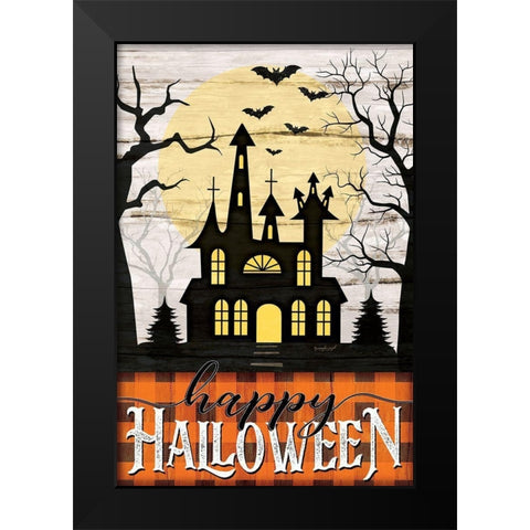 Happy Halloween Black Modern Wood Framed Art Print by Pugh, Jennifer