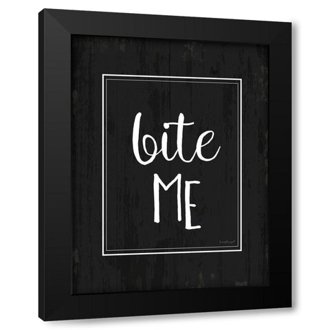 Bite Me Black Modern Wood Framed Art Print with Double Matting by Pugh, Jennifer