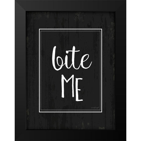 Bite Me Black Modern Wood Framed Art Print by Pugh, Jennifer