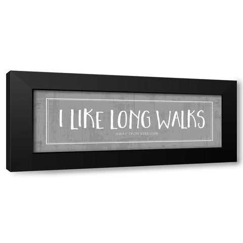 Long Walks Black Modern Wood Framed Art Print with Double Matting by Pugh, Jennifer