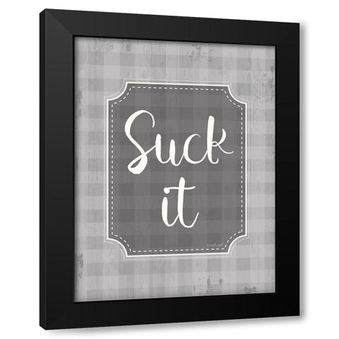 Suck It Black Modern Wood Framed Art Print with Double Matting by Pugh, Jennifer