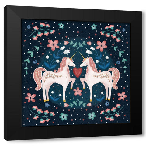 Unicorn I Black Modern Wood Framed Art Print with Double Matting by Pugh, Jennifer