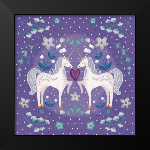 Purple Unicorn I Black Modern Wood Framed Art Print by Pugh, Jennifer