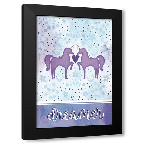 Watercolor Unicorn III Black Modern Wood Framed Art Print with Double Matting by Pugh, Jennifer