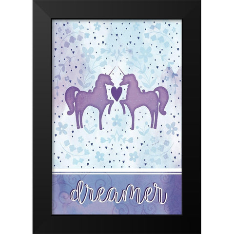 Watercolor Unicorn III Black Modern Wood Framed Art Print by Pugh, Jennifer