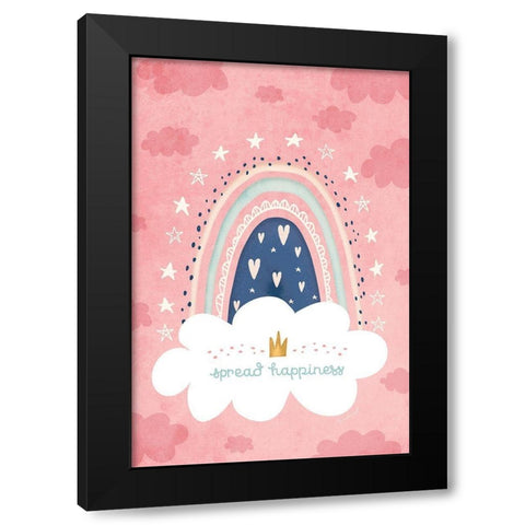 Spread Happiness Black Modern Wood Framed Art Print with Double Matting by Pugh, Jennifer