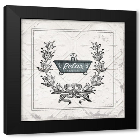 Relax Black Modern Wood Framed Art Print with Double Matting by Pugh, Jennifer