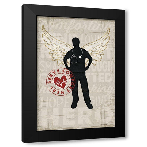 Hero Black Modern Wood Framed Art Print with Double Matting by Pugh, Jennifer