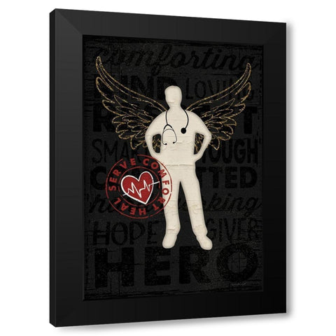 Hero Black Modern Wood Framed Art Print with Double Matting by Pugh, Jennifer