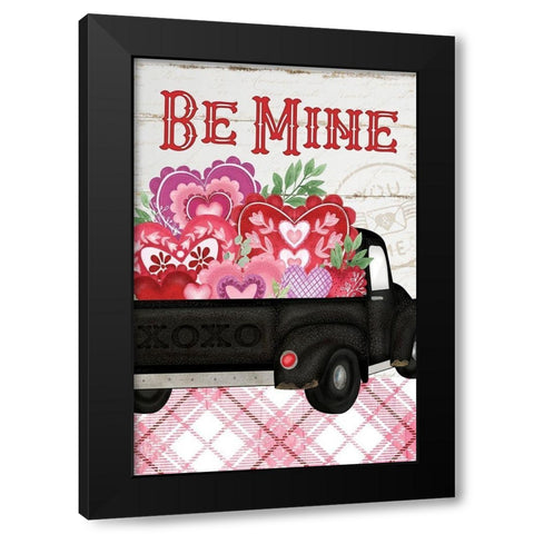 Be Mine Black Modern Wood Framed Art Print with Double Matting by Pugh, Jennifer