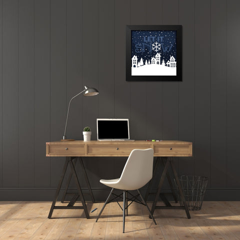 Let It Snow Black Modern Wood Framed Art Print by Pugh, Jennifer