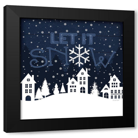 Let It Snow Black Modern Wood Framed Art Print with Double Matting by Pugh, Jennifer