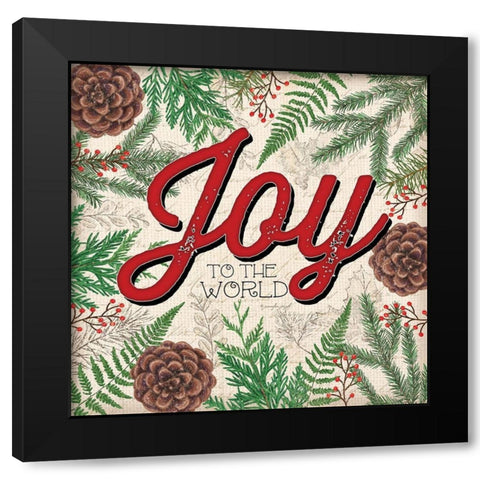 Joy to the World Black Modern Wood Framed Art Print with Double Matting by Pugh, Jennifer