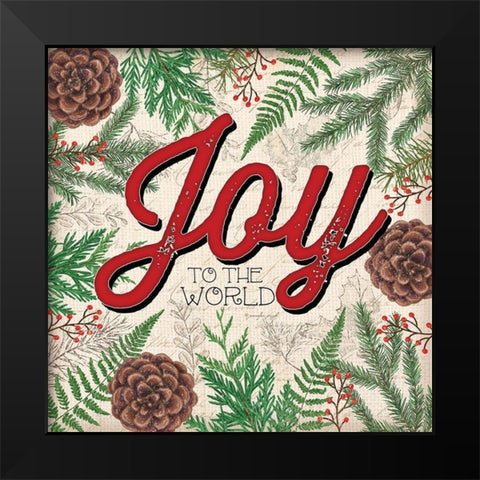 Joy to the World Black Modern Wood Framed Art Print by Pugh, Jennifer