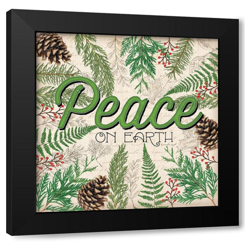 Peace on Earth Black Modern Wood Framed Art Print with Double Matting by Pugh, Jennifer