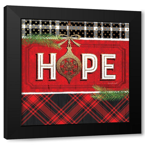 Hope Black Modern Wood Framed Art Print with Double Matting by Pugh, Jennifer