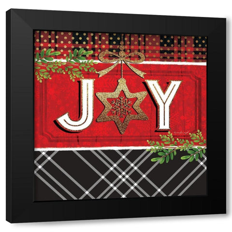 Joy Black Modern Wood Framed Art Print with Double Matting by Pugh, Jennifer